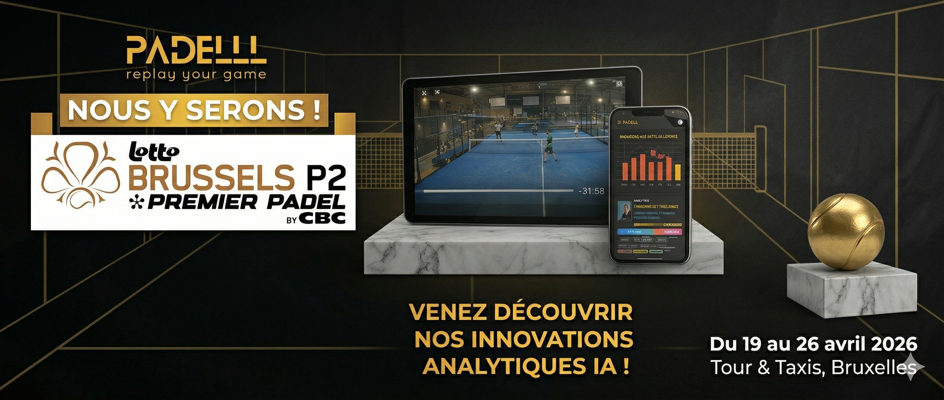 PADELLL au Lotto Brussels P2 Premier Padel 2026 : Venez tester l'avenir du padel !
